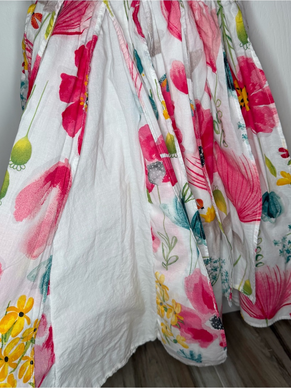 Catimini Girls Floral Pleated Embroidered Sleeveless Dress Sz 8 Pink Colorful - Picture 3 of 9